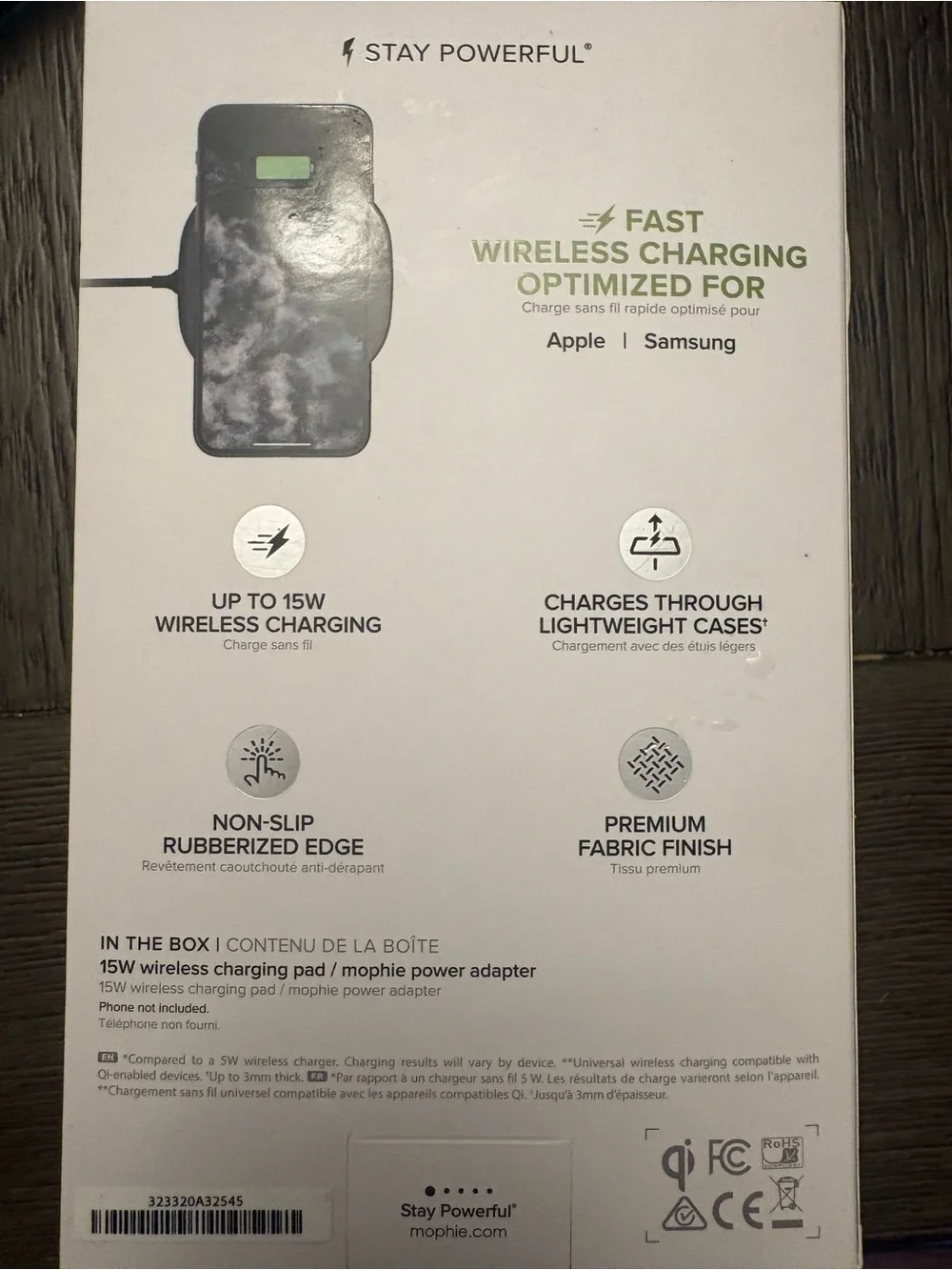 mophie 15W Wireless Charging Pad in Black